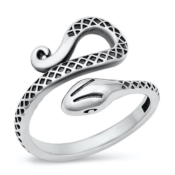 Snake Adder Cobra Copperhead Reptile Ring .925 Sterling Silver Band Jewelry Female Male Size 6