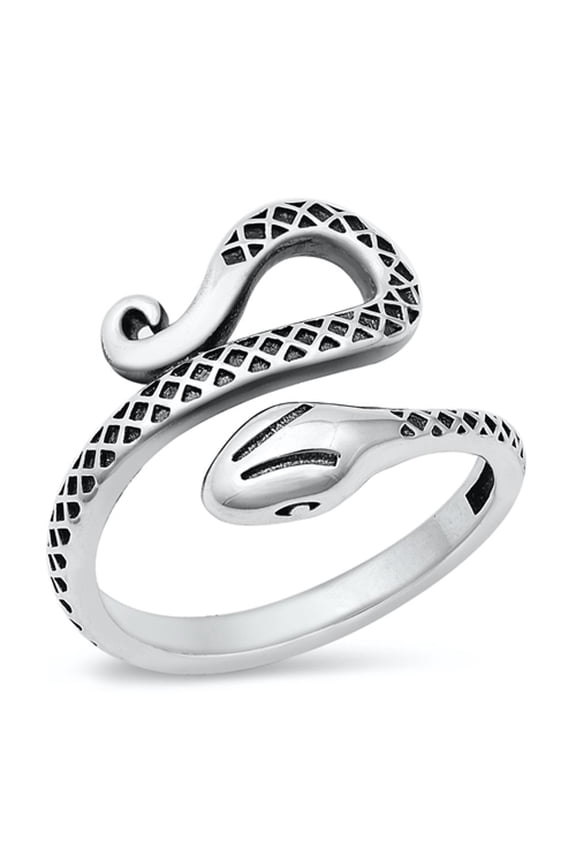 Snake Adder Cobra Copperhead Reptile Ring .925 Sterling Silver Band Jewelry Female Male Size 8
