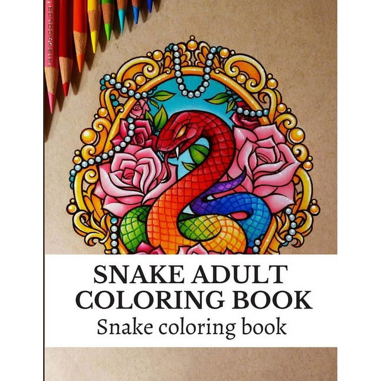 Snake Adult Coloring Book: Snakes Reptiles Decorative Paterns, Drawings,  Stress Relief Coloring Book For Adults, 8,5x11, (Volume 1) (Paperback)