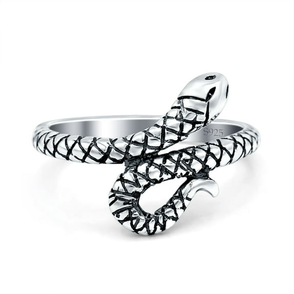 Snake Band Ring 925 Sterling Silver Size 10