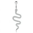 thumbnail image 1 of Snake Belly Ring Zircon Navel Rings Belly Piercing Jewelry Curved Navel Barbell, 1 of 10