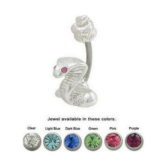 Snake Belly Ring with CZ Jewels for Eyes