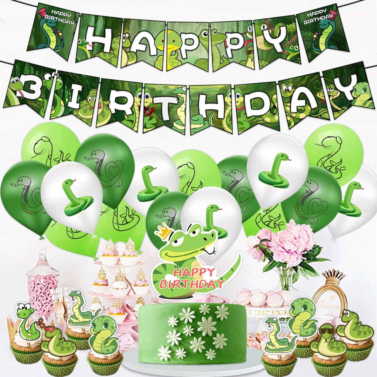 16-Pack Snake Latex Balloons – 12 Inch Helium Quality Party Decorations For Birthdays & Events