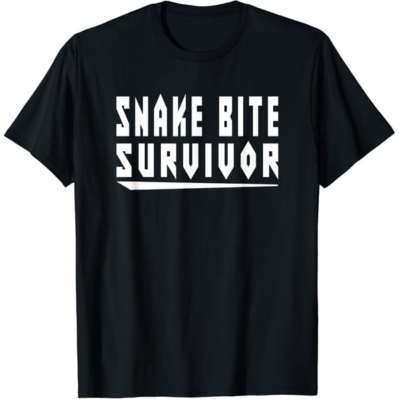 Snake Bite Survivor Bitten By A Snake Souvenir Funny Creative Graphic T-Shirt