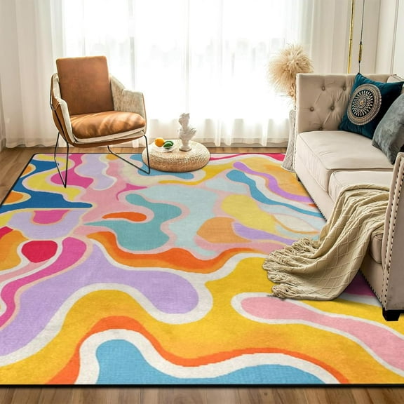 Snake Black Area Rugs 5'x7' Floor Rugs Non-Slip Machine Washable Carpet Magical Forest Snake Rugs for Soft Witchy Rug Floor Carpet for Bedroom Living Room Dining Room Office