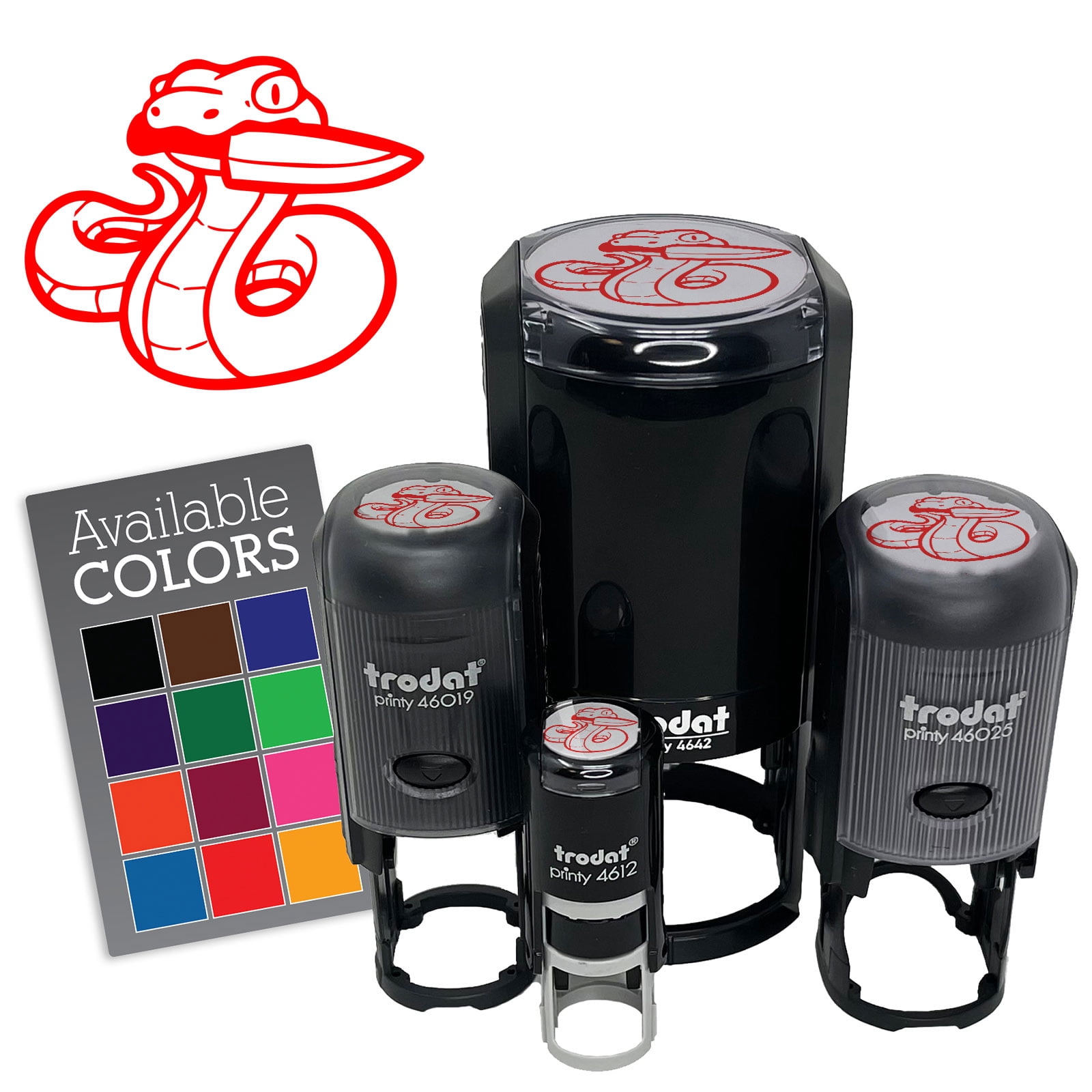 Snake Boa Serpent with Knife Python Self-Inking Rubber Stamp for ...