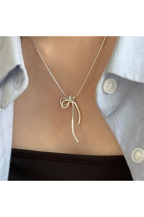 Snake Bones Chain Bowknot Sweet Necklace