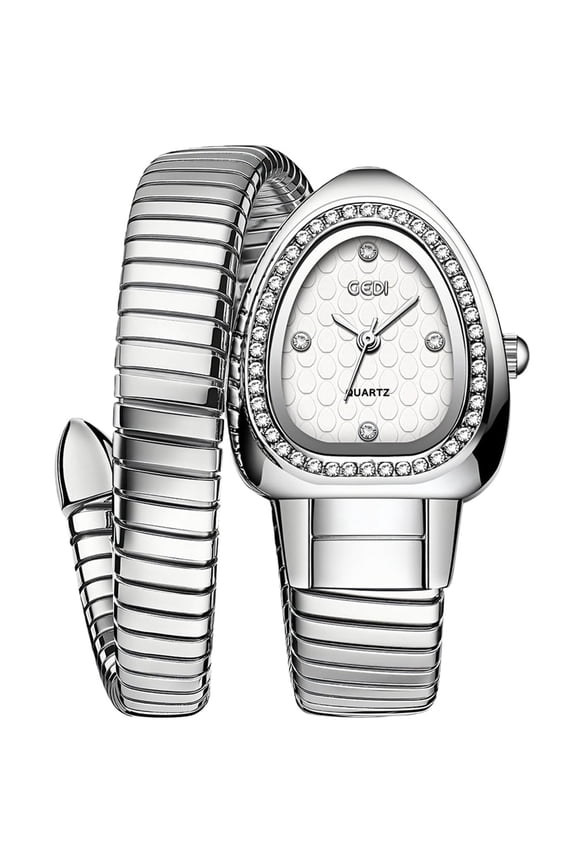 Snake Bracelet Watch For Women,Elegant Bangle Wrist Watch With Flexible Wrap Strap Design