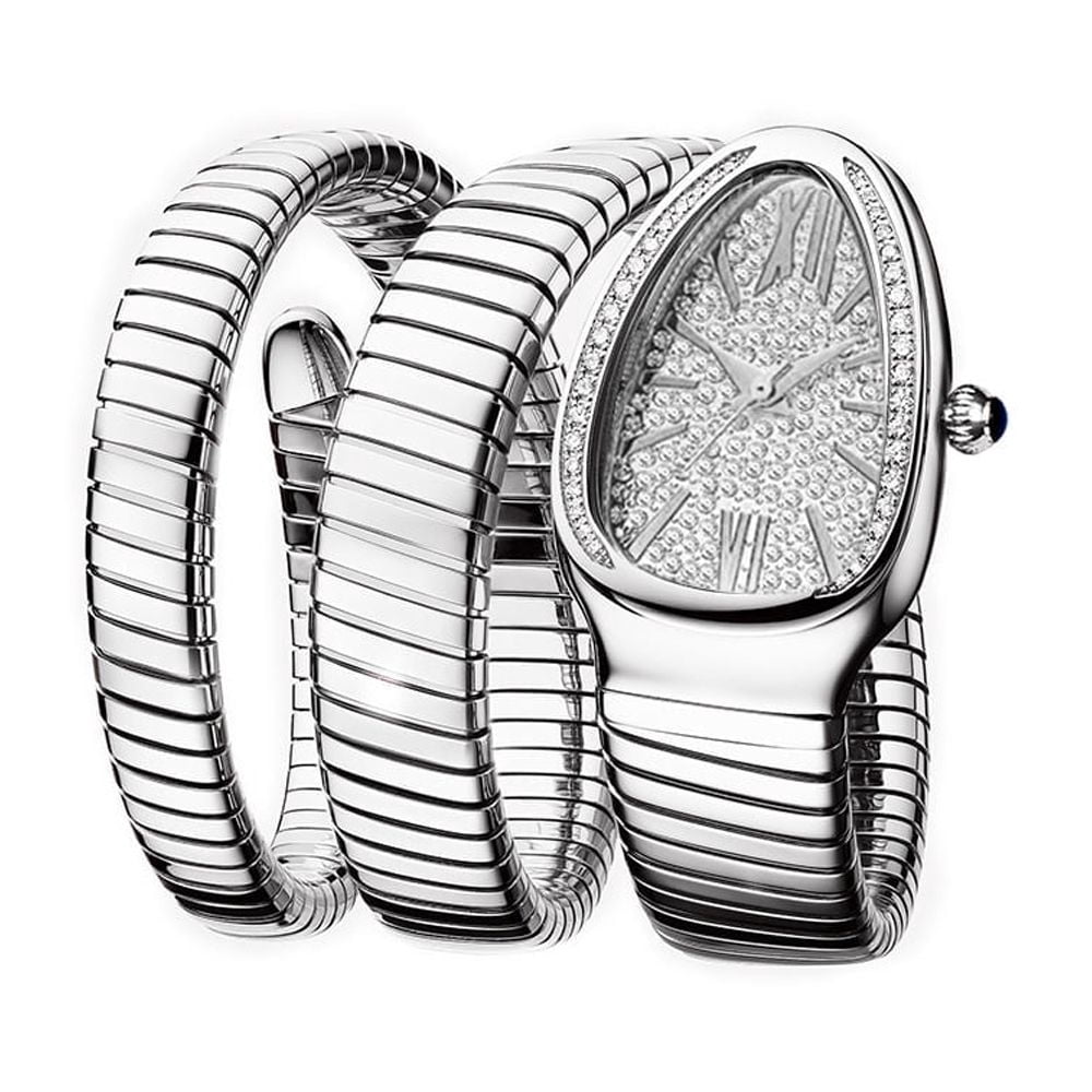 Snake Bracelet Women's Watch Gold Steel Wrapped Strap Quartz Watches Women Casual Ladies Wristwatch