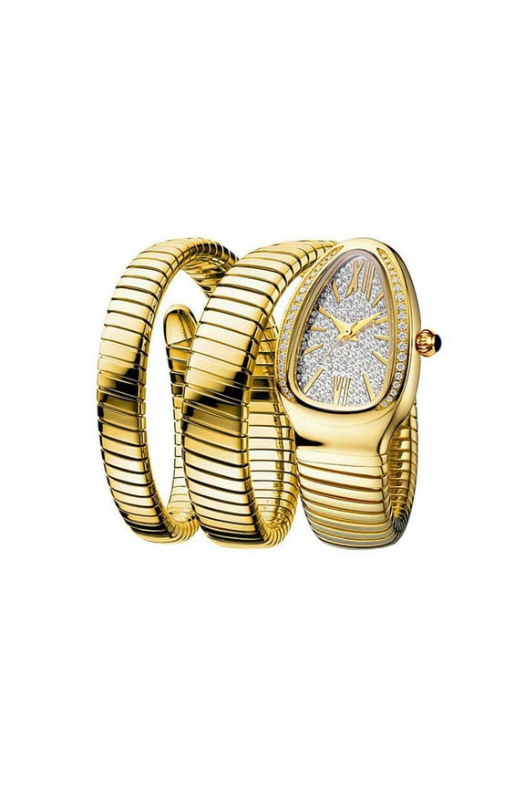 Snake Bracelet Women's Watch Gold Steel Wrapped Strap Quartz Watches Women Casual Ladies Wristwatch