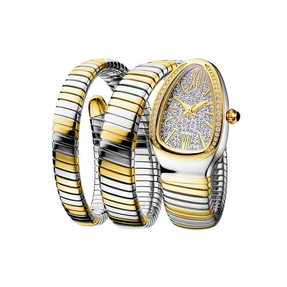 Snake Bracelet Women's Watch Gold Steel Wrapped Strap Quartz Watches Women Casual Ladies Wristwatch