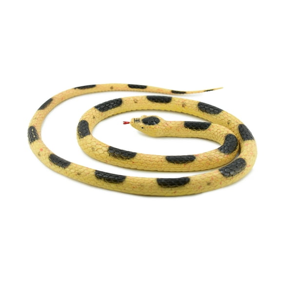 Snake, Brown with Black Spots, Rubber Reptile, Educational, Realistic Hand Painted, Figure, Lifelike Model, Figurine, Replica, Gift, 36" F3051 B195