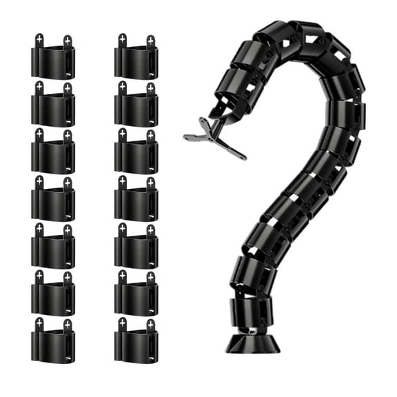 Snake Cable Spine Easy Setup Plastic Cord Organizer Under Desk Cable Tray