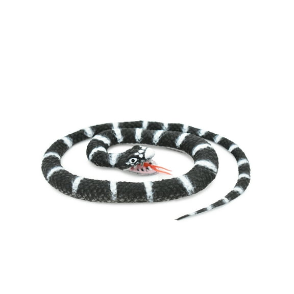 Snake, California King Snake, Coiled, Rubber Reptile, Educational, Realistic Hand Painted, Figure, Lifelike Model, Figurine, Replica, Gift, 26" F4436 B307