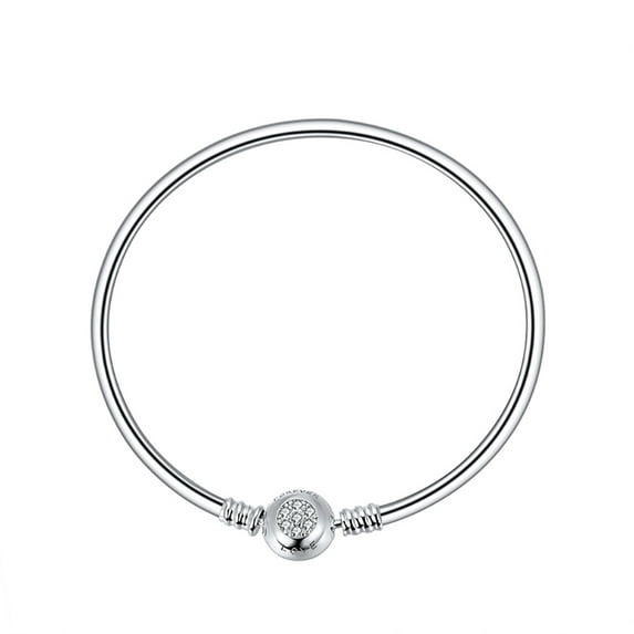 Snake Chain Charm Bracelet Sterling Silver Cz Love Clasp Ginger Lyne Collection