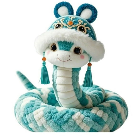 Snake Chinese New Year Mascot Doll Plush for Lunar Year Spring Festival Home Decoration