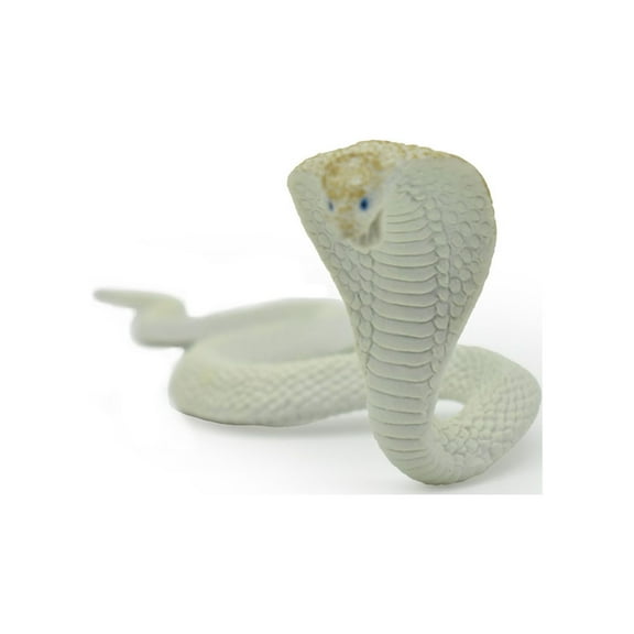 Snake, Cobra, White, Museum Quality, Rubber Reptile, Educational, Realistic Hand Painted, Figure, Lifelike Model, Figurine, Replica, Gift, 7" F670 B623