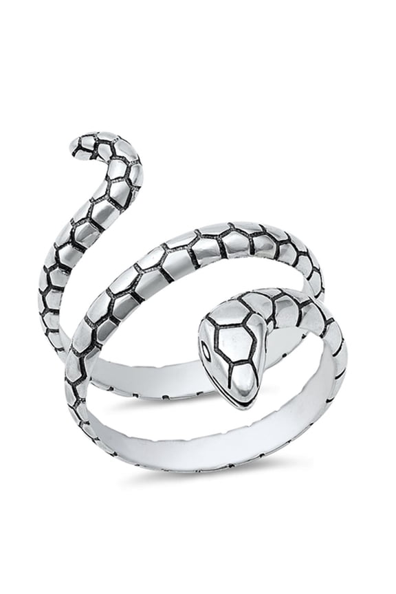Snake Coil Serpent Viper Promise Ring .925 Sterling Silver Band Jewelry Female Male Unisex Size 10