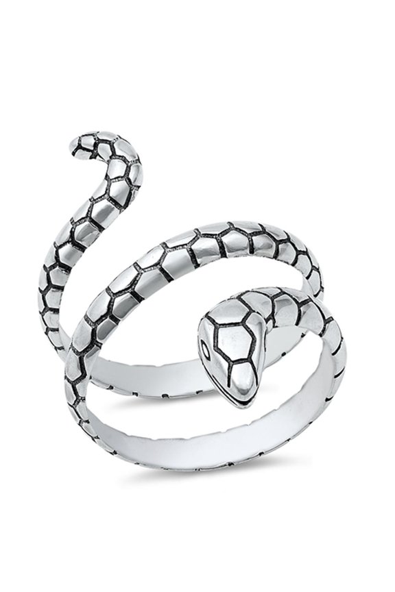 Snake Coil Serpent Viper Promise Ring .925 Sterling Silver Band Jewelry Female Male Unisex Size 7