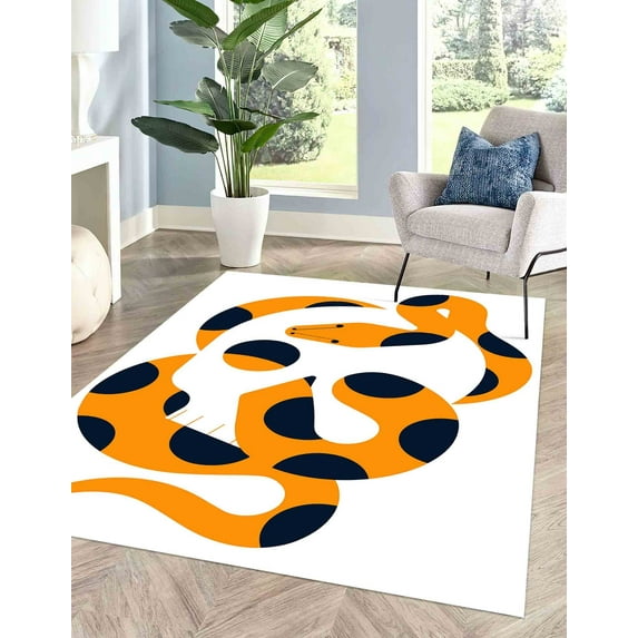 Snake Coiled Skull Rug, Snake Rug, Loft Rug, Modern Rugs, Area Rug, Front Door Rug, Dining Room Rug, Rug, Accent Rug, Man Cave Rug, 3.3'x5' - 100x150 cm