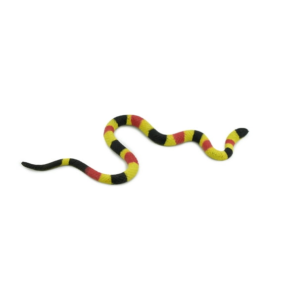 Snake, Coral Snake, Rubber Reptile, Educational, Realistic Hand Painted, Figure, Lifelike Model, Figurine, Replica, Gift, 5 1/2" F2042 B39