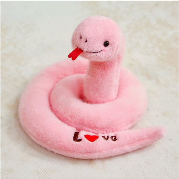 Snake Couple Plush Toys - Bride & Groom Wedding Gift Set, Cute Stuffed Animal for Valentine's Day, Christmas, Anniversary Pink
