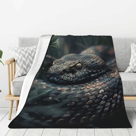 Snake Creepy Lightweight Plush Fuzzy Cozy Soft Blankets 40"X30"