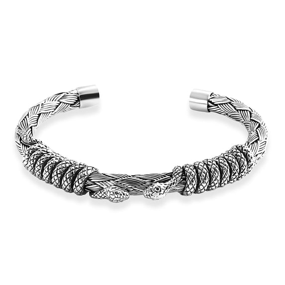 SHOP LC Snake Cuff Bracelet in Sterling Silver 7.25 In 41.40 Grams Gifts