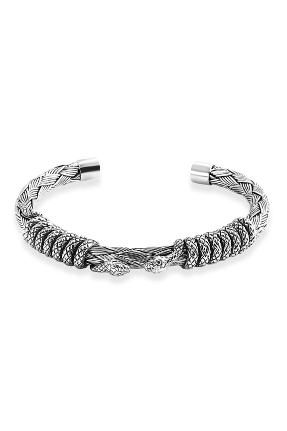 Snake Cuff Bracelet in Sterling Silver 7.25 In 41.40 Grams Christmas Gifts