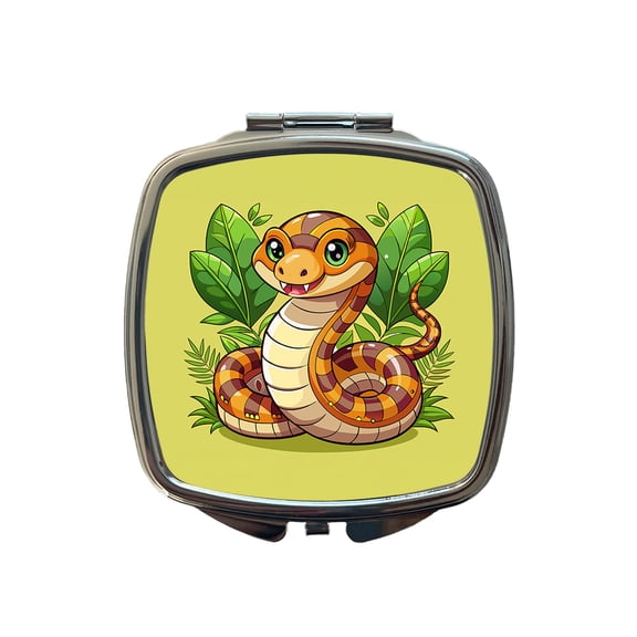 Snake Cute Travel Makeup Handbag Purse Small Pocket Compact Mirror