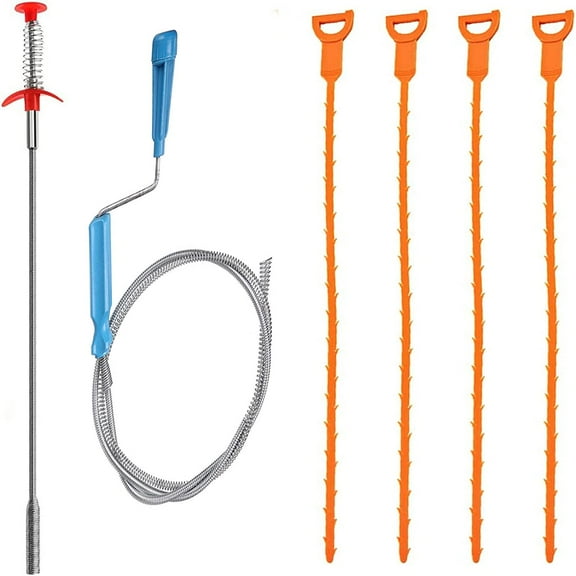 Snake Drain Cleaner Drill 50ft,Drain Clog Remover,Sink Snake Drain Auger Hair Catcher with Easy OperationPlumbing Snake for Kitchen, Sewer and Showers