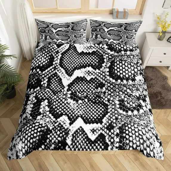 Snake Duvet Cover Set Snake Scale Bedding Set Full Wild Reptile Comforter Cover Tropical African Sa