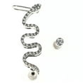 thumbnail image 1 of Snake Ear Cuff Stud-Earrings  With Crystal Accents Silver-Tone Color #MQE052, 1 of 2