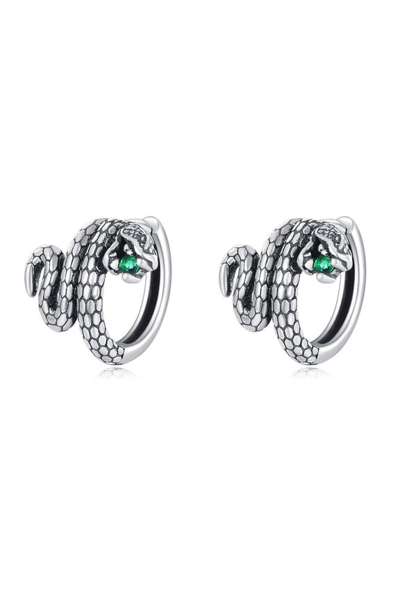Snake Earrings for Women 925 Sterling Silver Snake Hoop Earrings Retro Punk Small Hoop Earrings Jewelry for Women Men