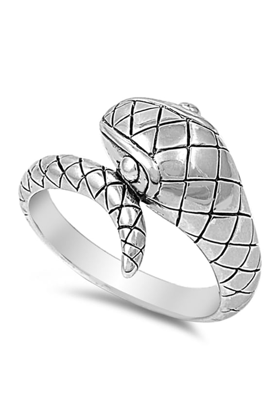 Snake Etched Scale Animal Scary Ring .925 Sterling Silver Band Jewelry Female Male Unisex Size 6
