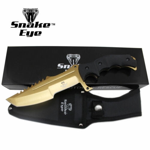 Snake Eye Tactical 11" Heavy Duty Fixed Color Blade Hunting Knife w/Nylon Sheath