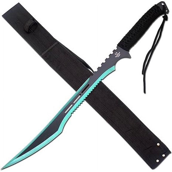 Snake Eye Tactical 27" Fantasy Machete with Nylon Carrying Case Outdoors Camping Blade (Green)