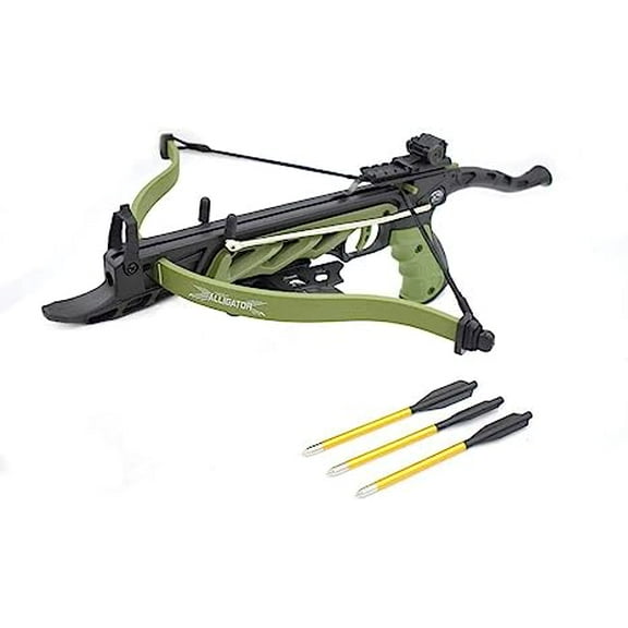 Snake Eye Tactical Alligator 225 FPS Pistol Crossbow with 3 Bolt (Green)