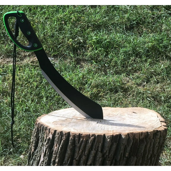 Snake Eye Tactical Full Tang Green Two Tone Handle Fixed Blade Machete w/ Sheath