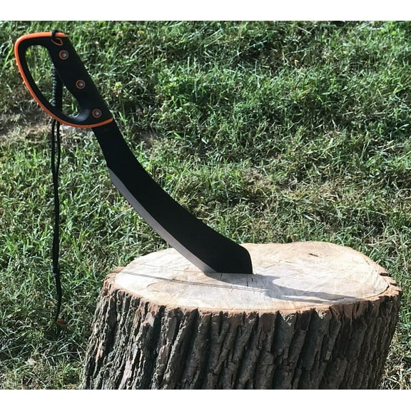 Snake Eye Tactical Full Tang Orange Two Tone Handle Fixed Blade Machete w/ Sheat