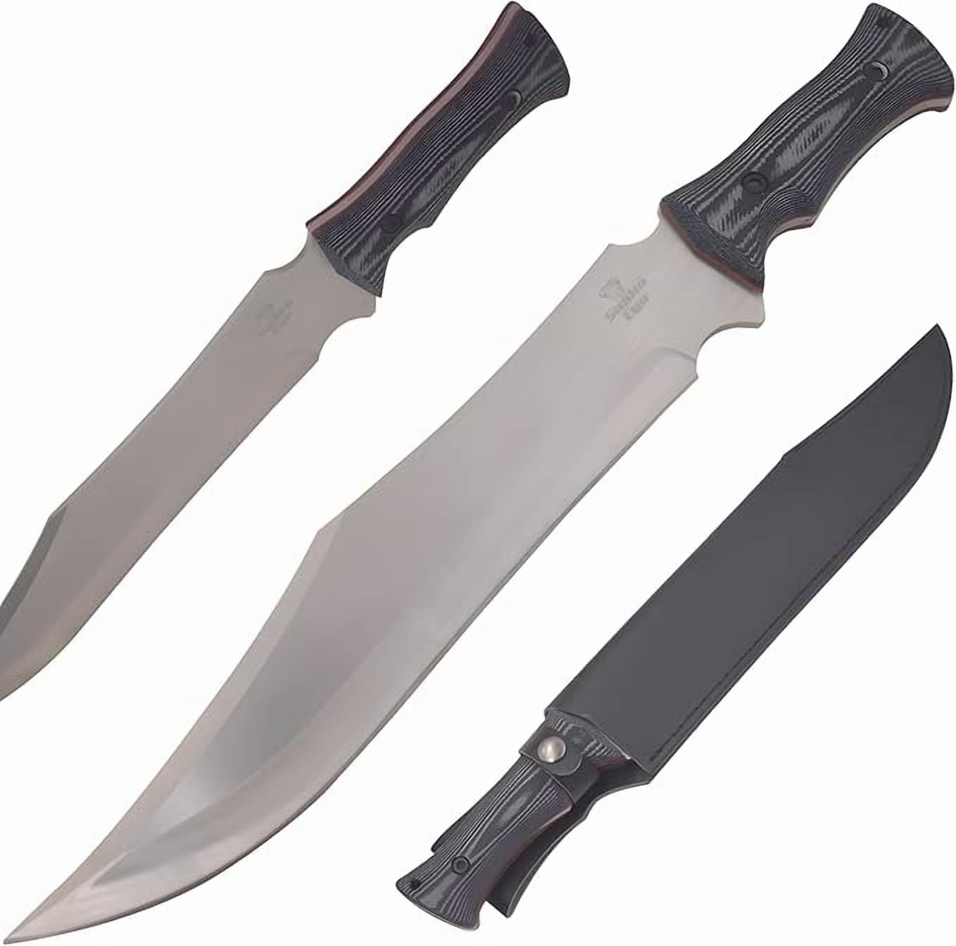 Snake Eye Tactical Hunting Knife 18" Overall Length and 13" Clip Point Blade, Micarta Wood Handle