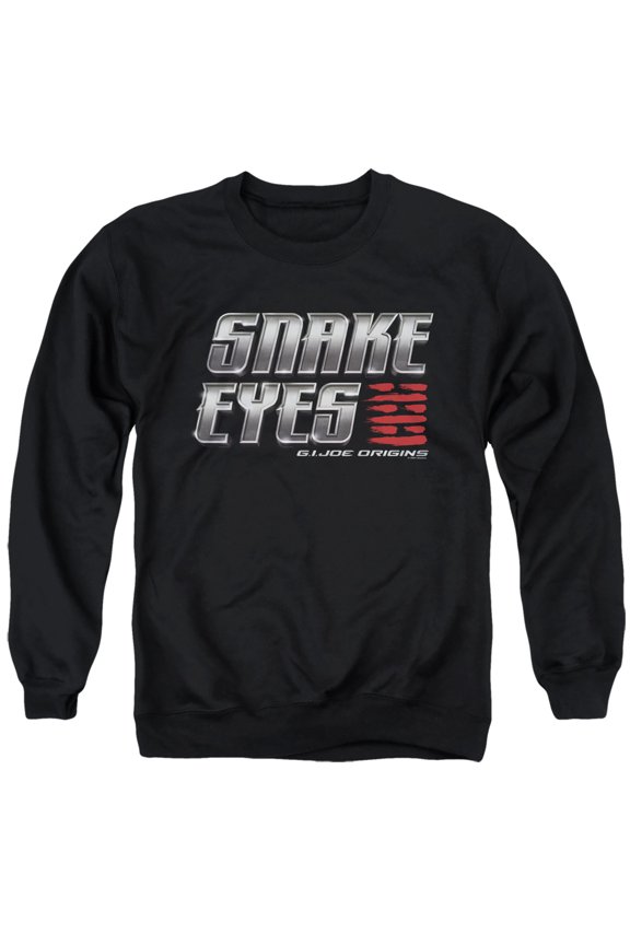 Snake Eyes: G.I. Joe Origins Snake Eyes Logo Stacked Unisex Adult Crewneck Sweatshirt, Snake Eyes Logo Stacked, Small