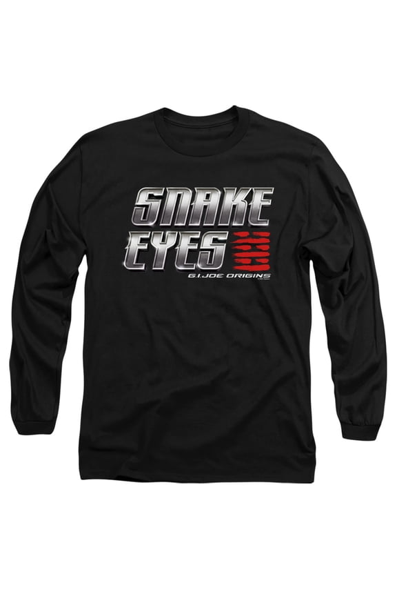 Snake Eyes: G.I. Joe Origins Snake Eyes Logo Stacked Unisex Adult Long-Sleeve T Shirt, Snake Eyes Logo Stacked, 2X-Large