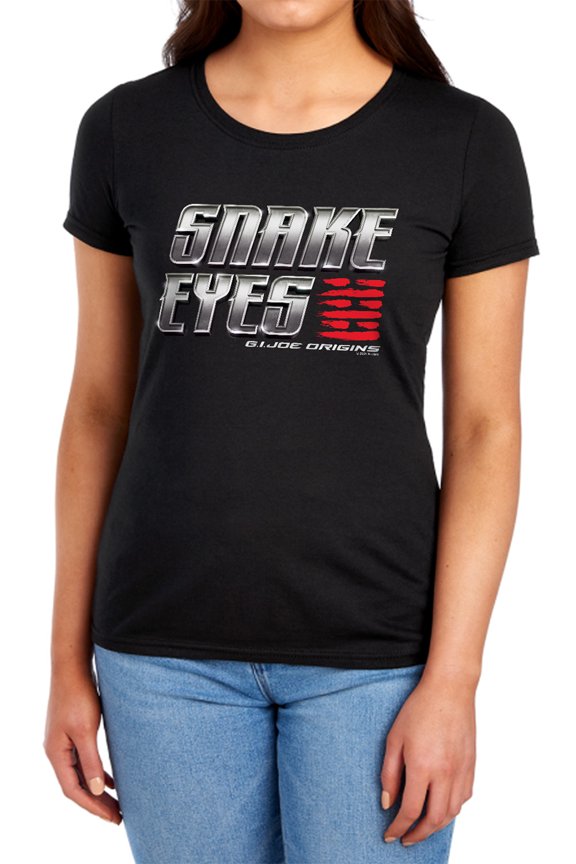 Snake Eyes: G.I. Joe Origins Snake Eyes Logo Stacked Women's T Shirt, Snake Eyes Logo Stacked, 2X-Large