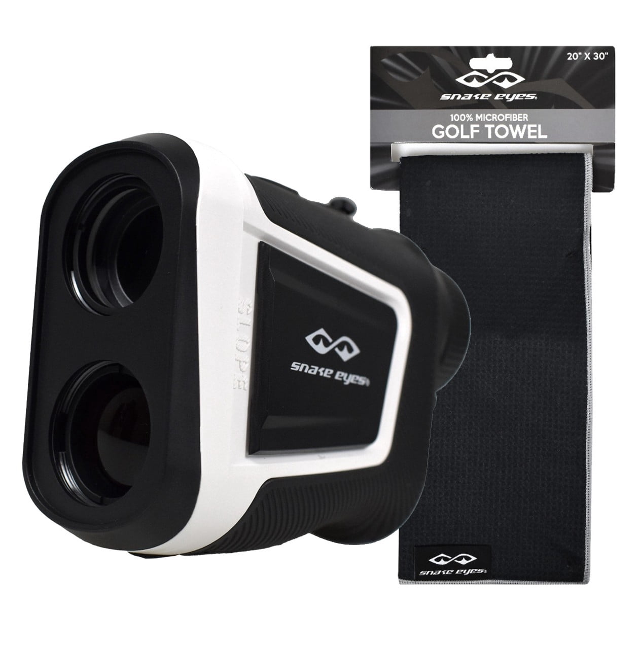 Snake Eyes Golf L6 Slope Rangefinder & Microfiber Towel Bundle
