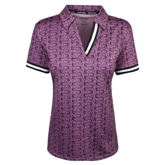 Snake Eyes Golf Ladies V Neck Polo Shirt Deep Purple XXL