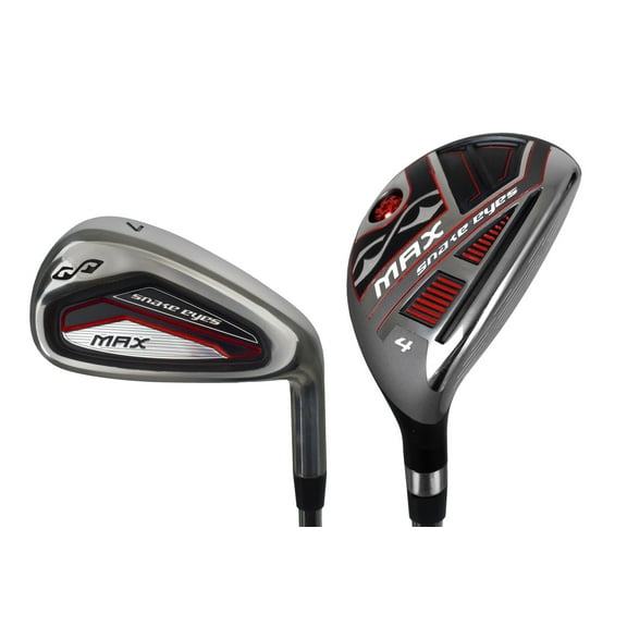 Snake Eyes Golf MAX Combo Irons Graphite/Steel 4/5 Hybrids, 6-PW/SW Stiff Flex