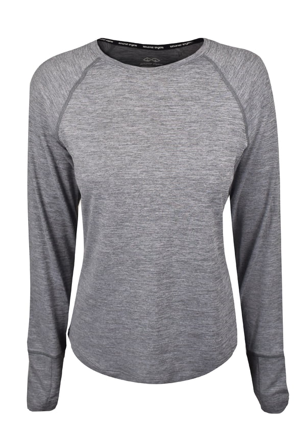 Ladies Long Sleeve Crewneck UPF50+ Charcoal Extra Large