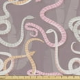 thumbnail image 1 of Snake Fabric by the Yard Upholstery, Continuous Forest Reptilian Amazonian Fauna in Pastel Tones, Decorative Fabric for DIY and Home Accents, 5 Yards, Warm Taupe Dust by Ambesonne, 1 of 4