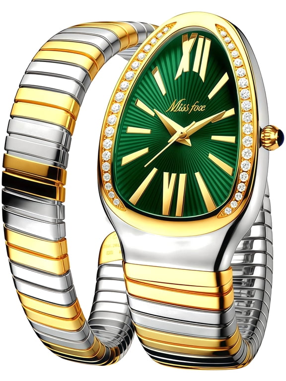 Snake Face Watch for Women 5.9-7.1in Snake Shape Face Women Watches Ladies Watches Waterproof Steel Dainty Dress Female Wrist Watches Relogio Feminino
